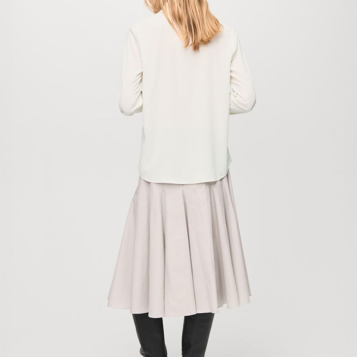 MANGO - Blusa Fluida Manga Larga Mujer Mango