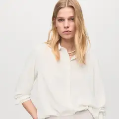 MANGO - Blusa Fluida Manga Larga Mujer
