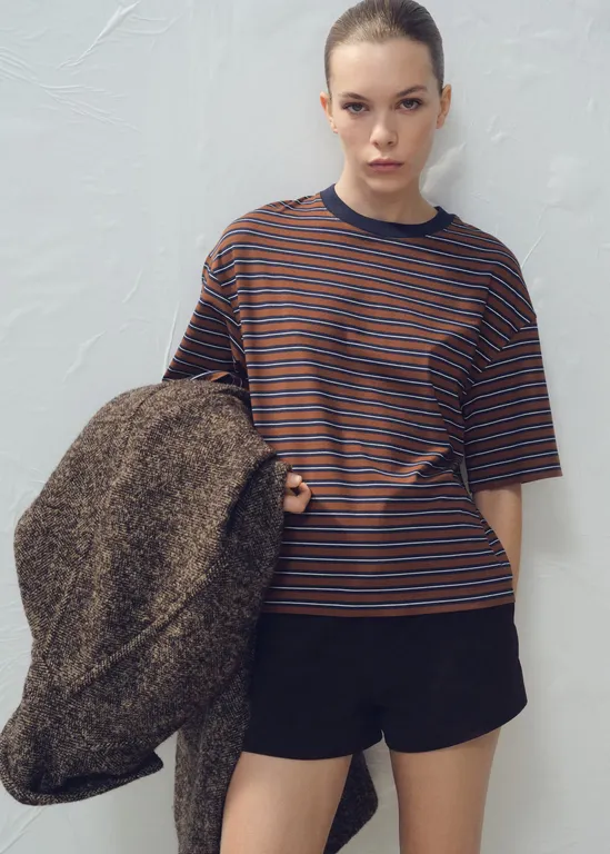 Polera Manga Corta Rayas Mujer