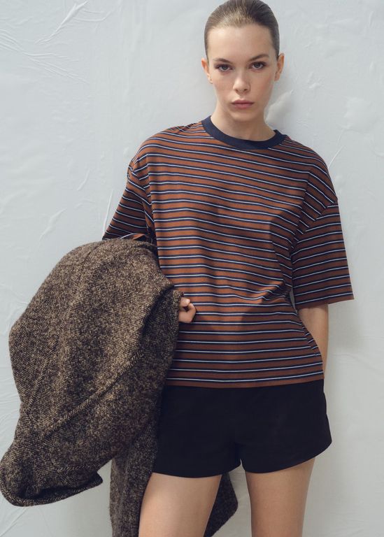 Polera Manga Corta Rayas Mujer