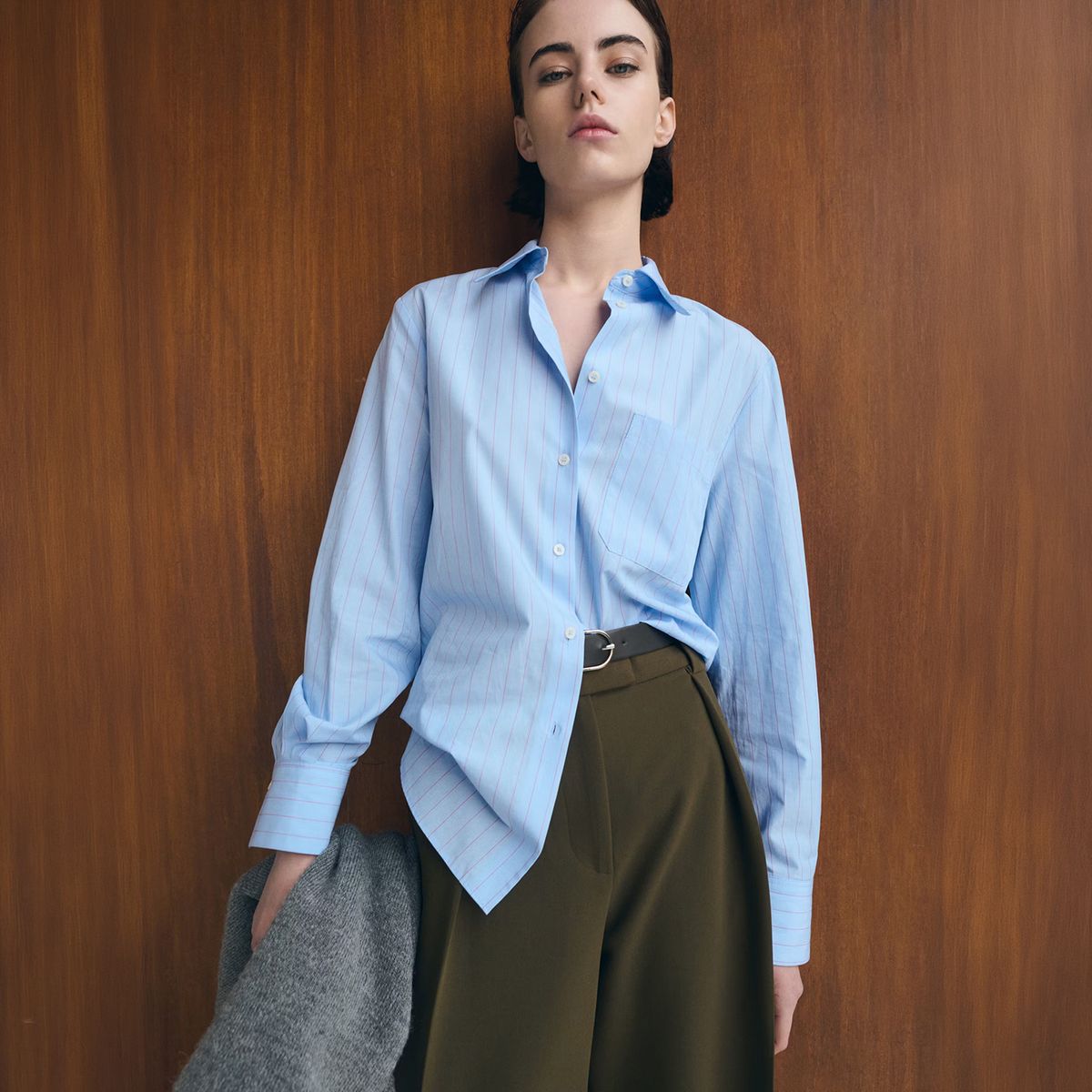 MANGO - Blusa Recta Mezcla Algodón Y Lyocell Mujer Mango