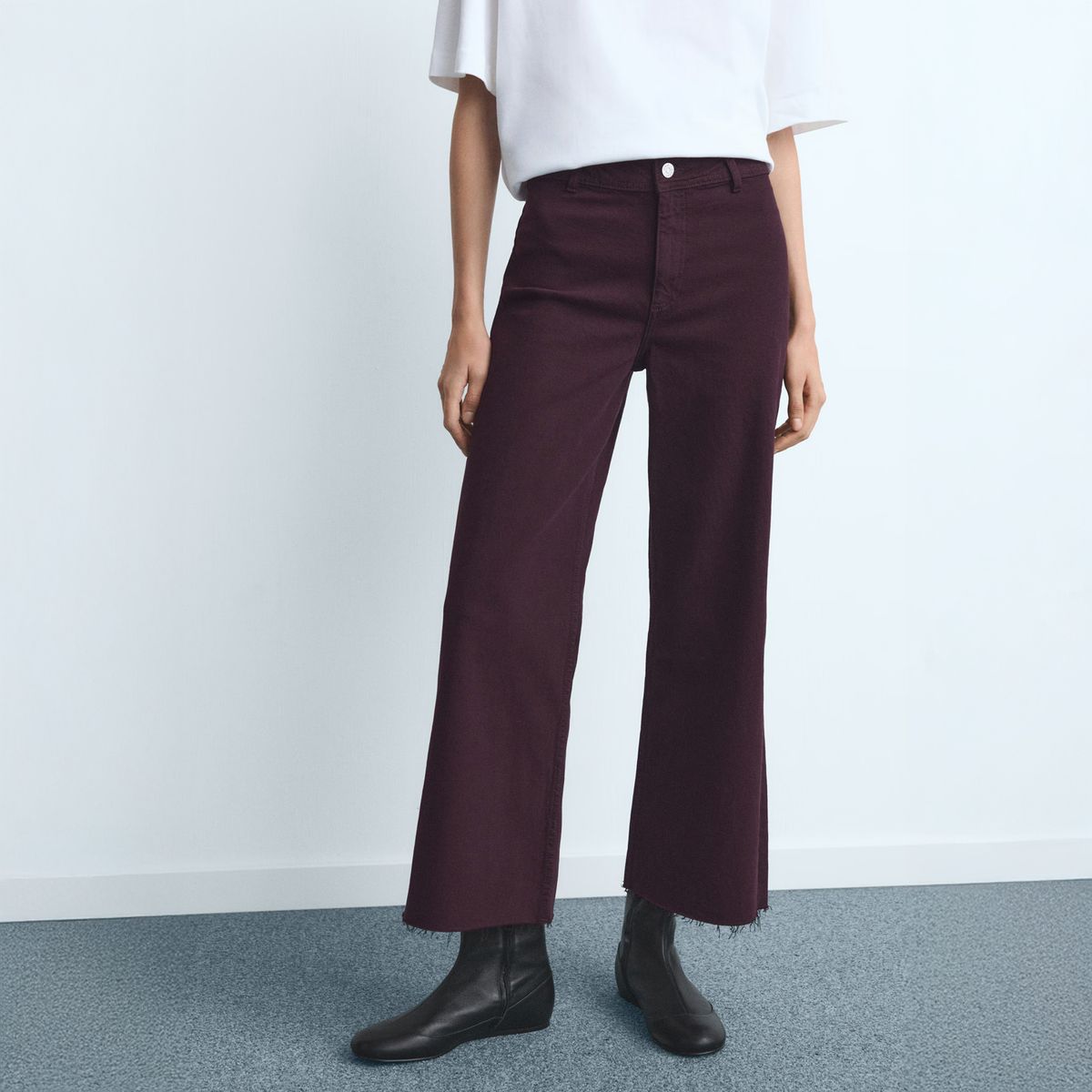 MANGO - Jeans Catherin Culotte Tiro Alto Mujer Mango