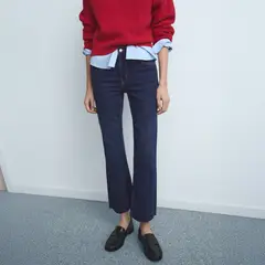 MANGO - Jeans Sienna Flare Crop Mujer