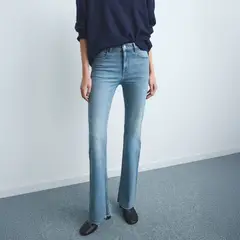 MANGO - Jeans Fiona Flare Tiro Medio Mujer