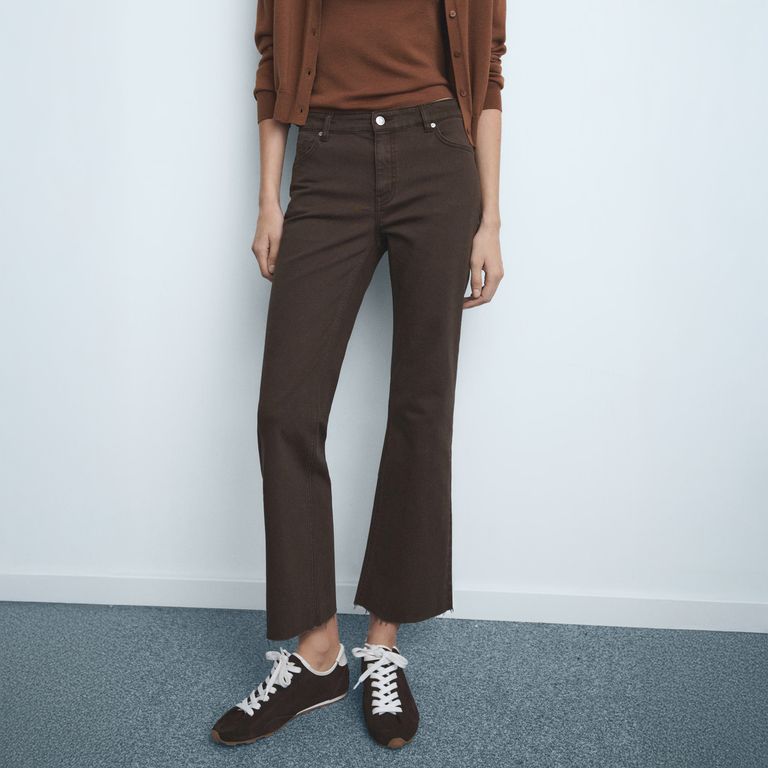 Jeans Sienna Flare Crop Tiro Medio Mujer