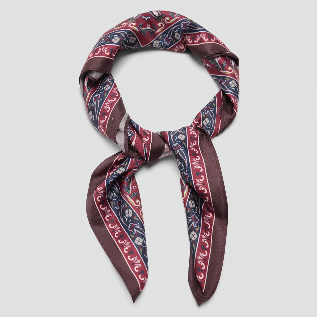 MANGO - Pañuelo Satinado Estampado Mujer Mango