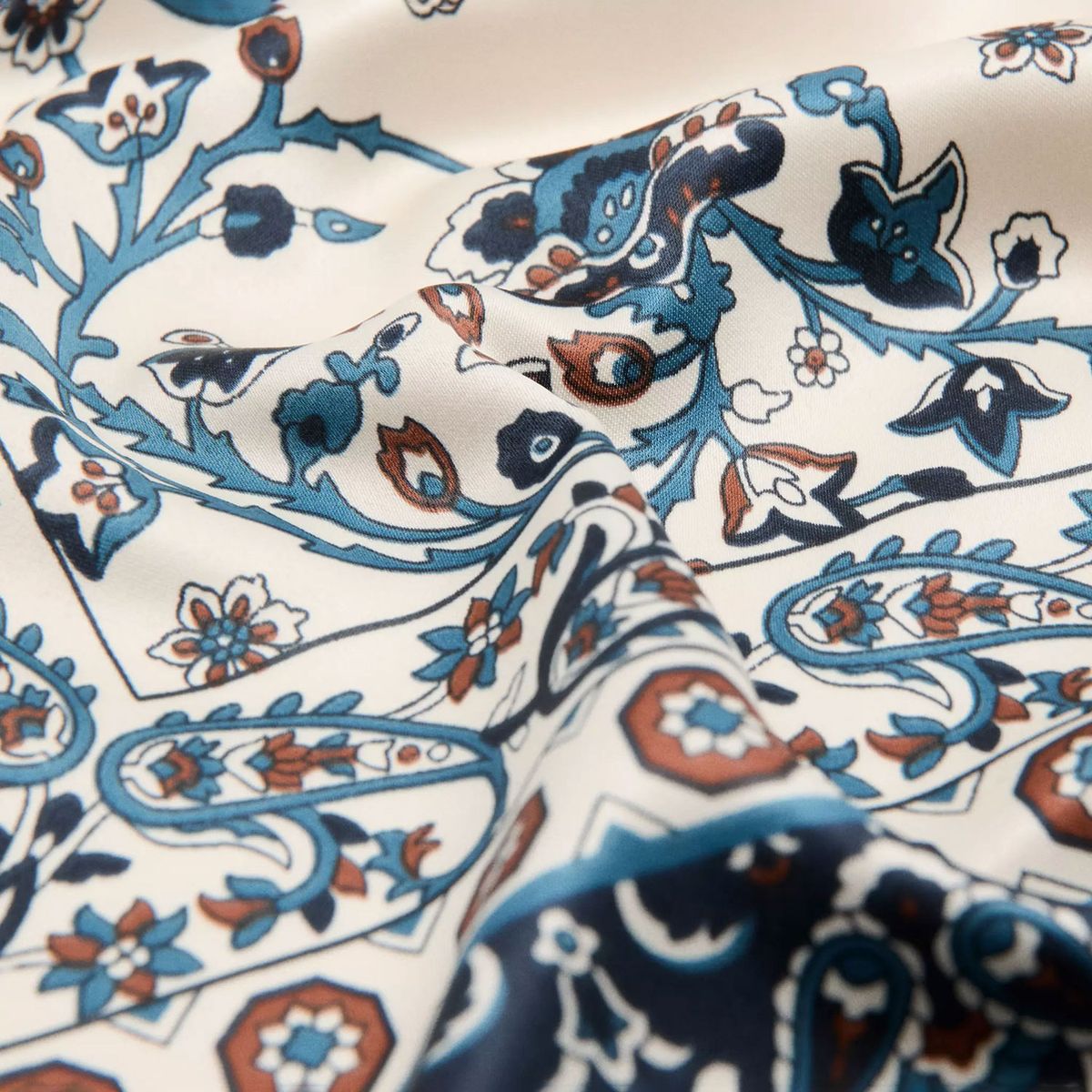 MANGO - Pañuelo Estampado Satinado Mujer Mango