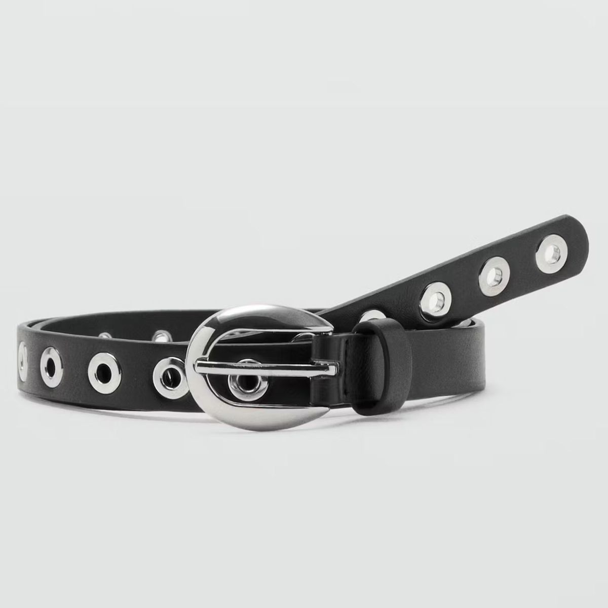 MANGO - Cinturón Fino Eyelets Mujer Mango