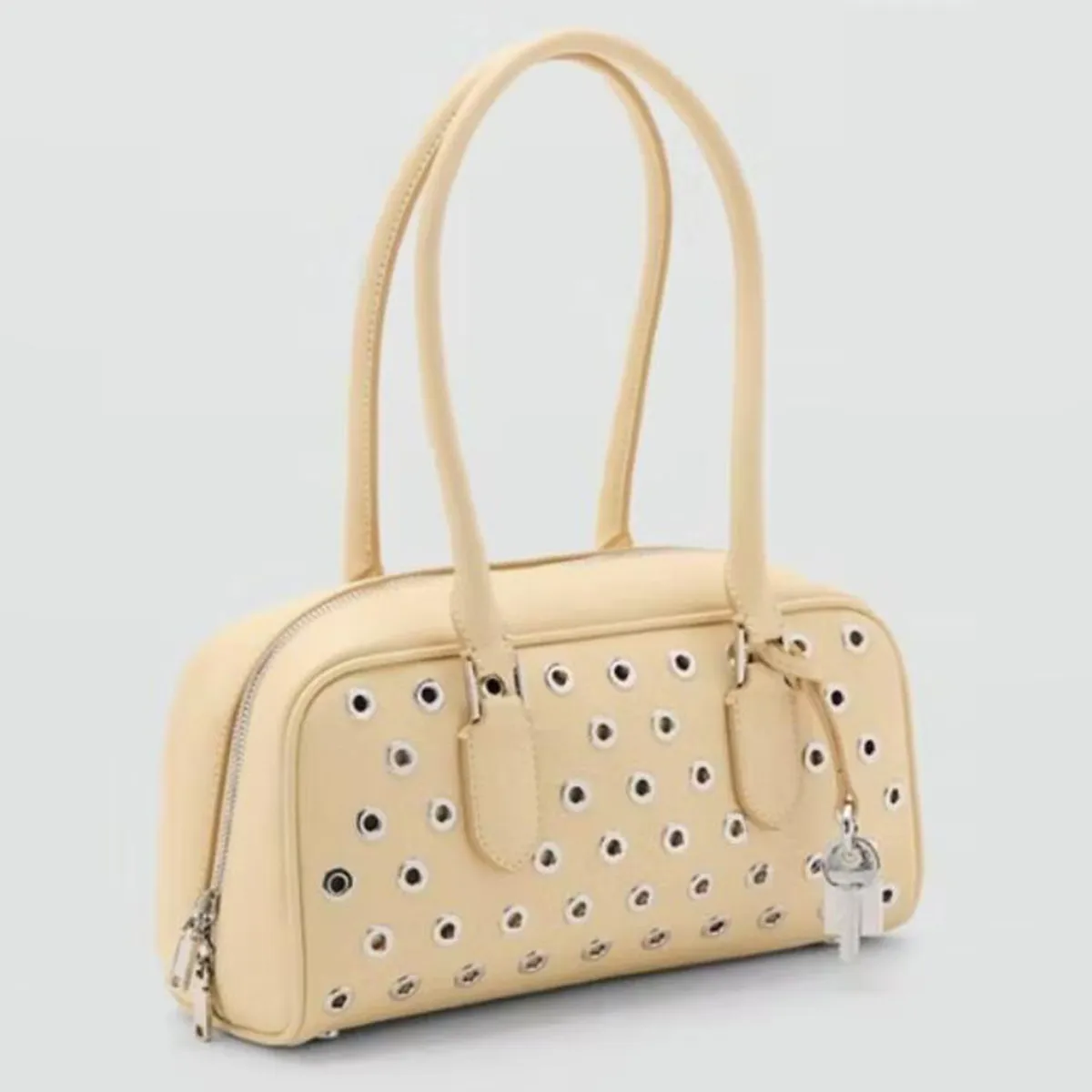 MANGO - Cartera Bowling Eyelets Mujer Mango