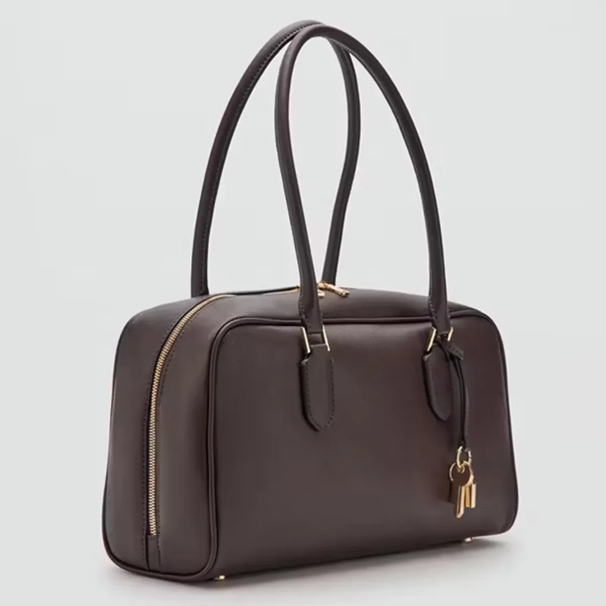 MANGO - Cartera Bowling Efecto Piel Mujer Mango
