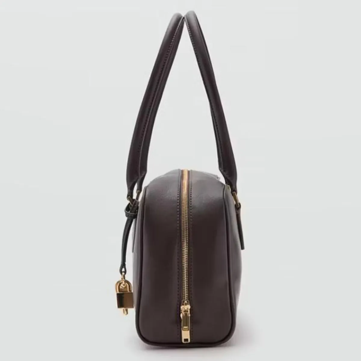 MANGO - Cartera Bowling Efecto Piel Mujer Mango
