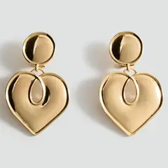 MANGO - Aros Corazones Textura Mujer