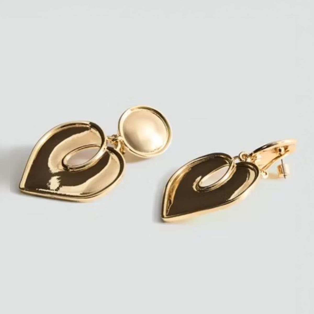 MANGO - Aros Corazones Textura Mujer Mango