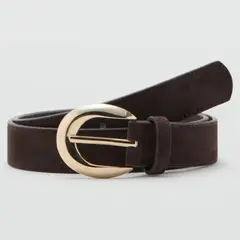 MANGO - Cinturón Piel Hebilla Ovalada Mujer