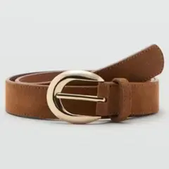 MANGO - Cinturón Piel Hebilla Ovalada Mujer