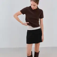 MANGO - Falda Pantalón Cruzada Mujer