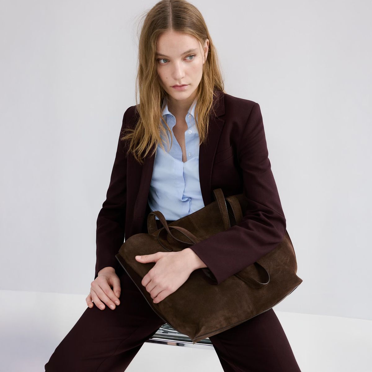 MANGO - Blazer Traje Raya Diplomática Mujer Mango