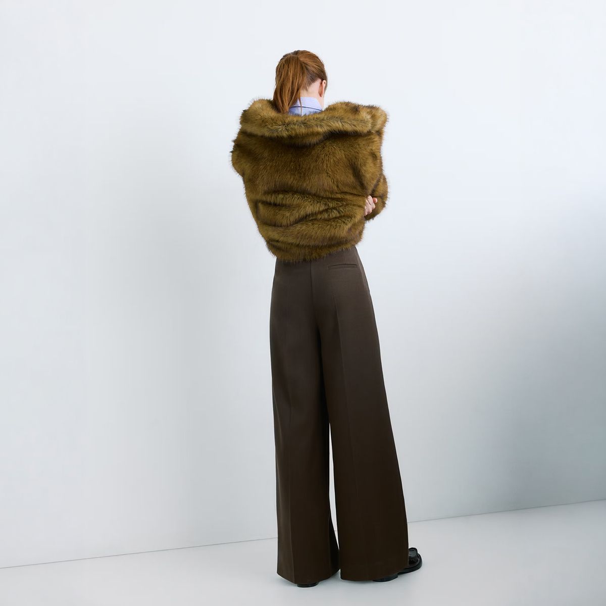 MANGO - Pantalón Wide Leg Pinzas Tiro Medio Mujer Mango