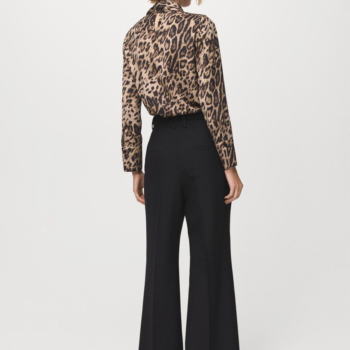 MANGO - Blusa Animal Print Fular Mujer Mango
