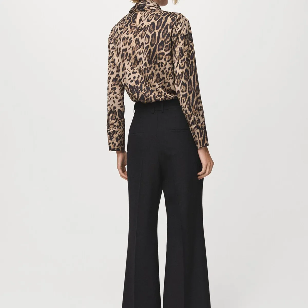 MANGO - Blusa Animal Print Fular Mujer Mango