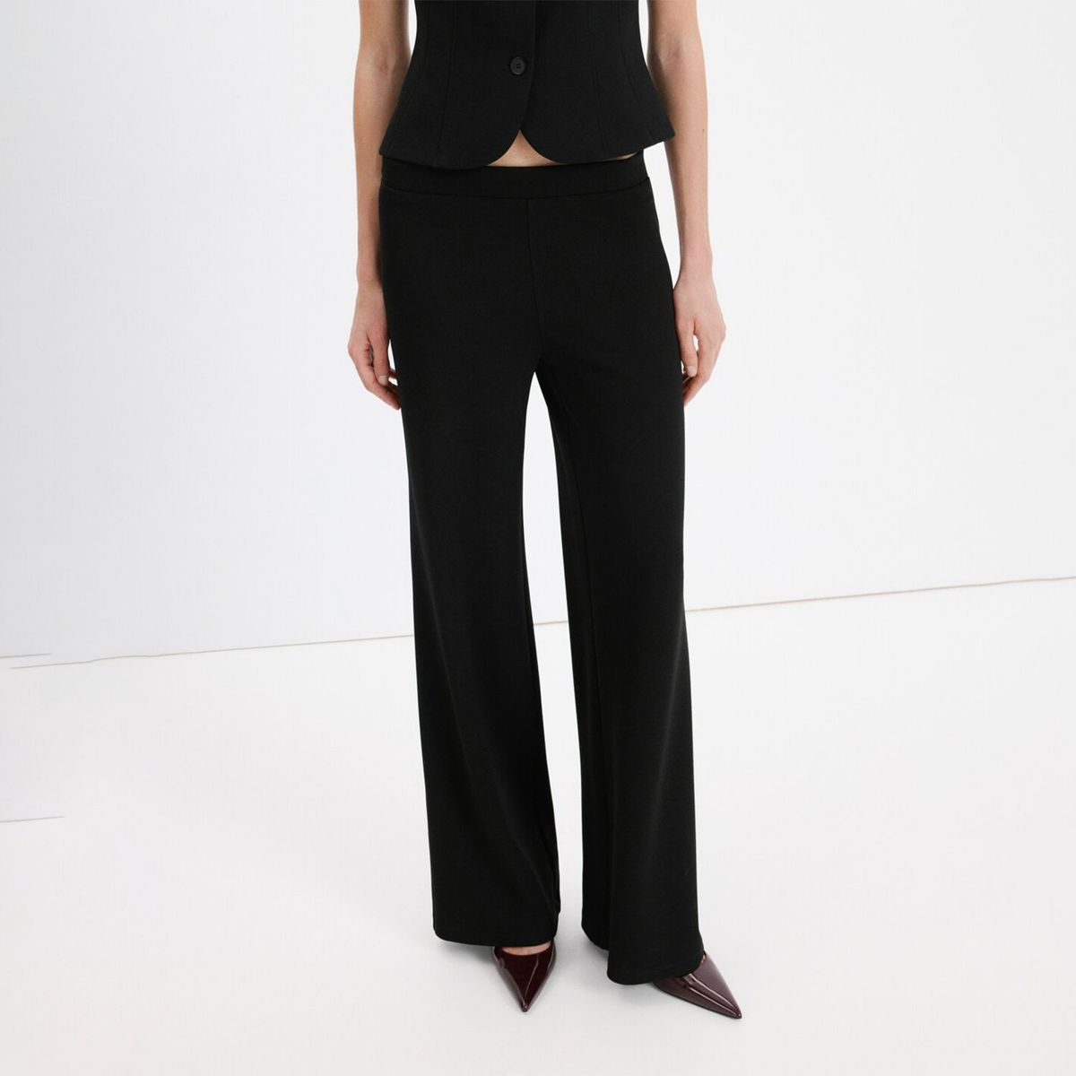 MANGO - Pantalón Recto Traje Tiro Bajo Mujer Mango