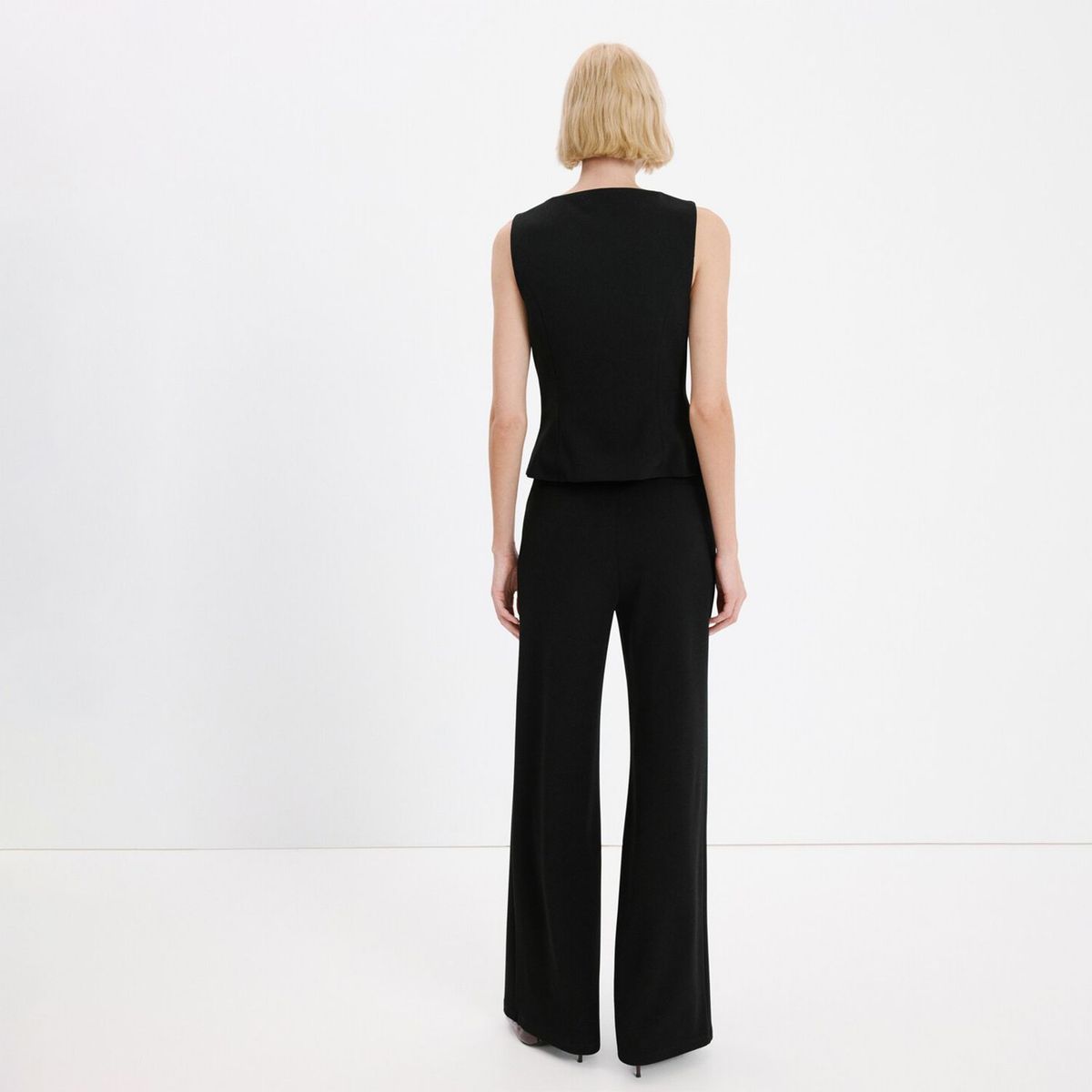 MANGO - Pantalón Recto Traje Tiro Bajo Mujer Mango