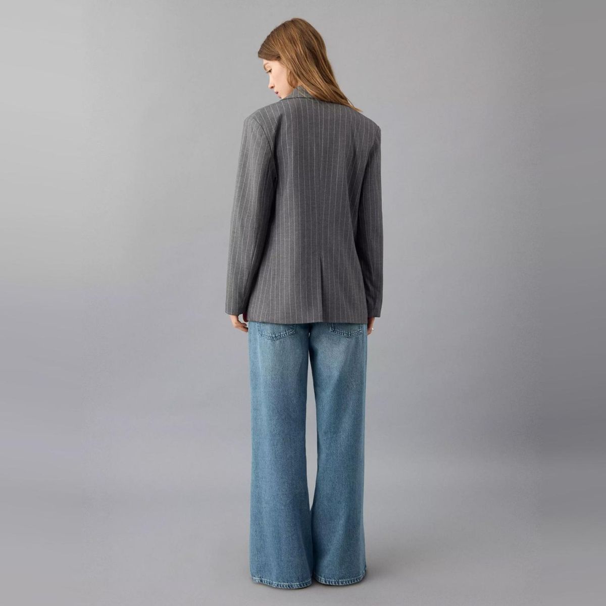 MANGO TEEN - Blazer Traje Rayas Mujer Mango Teen