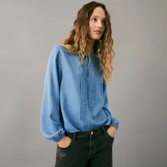 MANGO TEEN - Blusa Lyocell Lazo Mujer