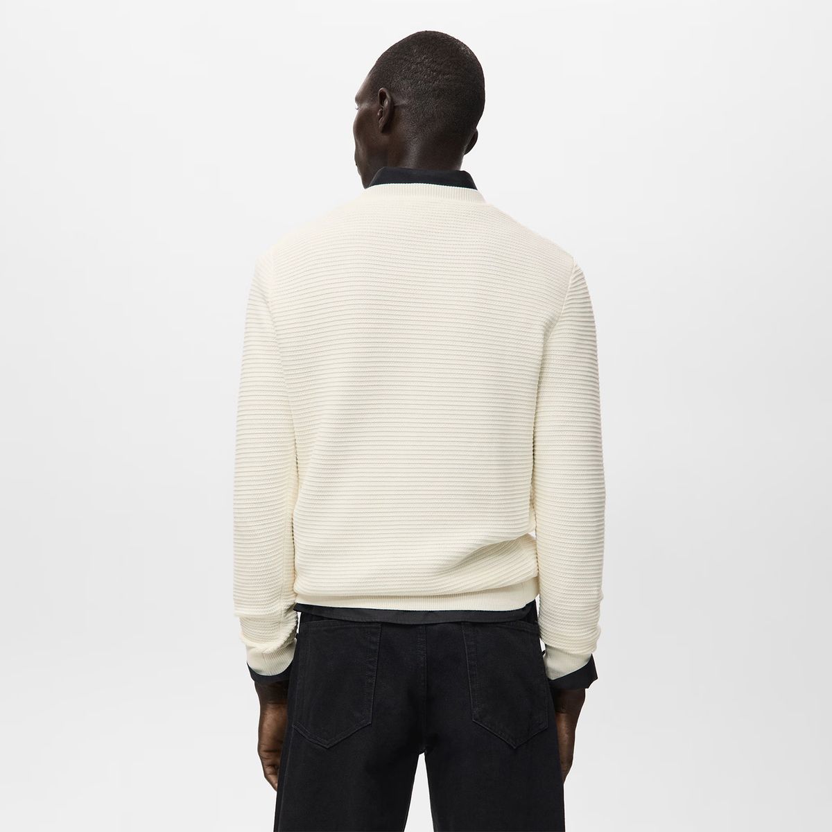 MANGO MAN - Sweater Punto Estructura 100% Algodón Hombre Mango Man