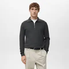 MANGO MAN - Sweater Microestructura Cuello Cremallera Hombre