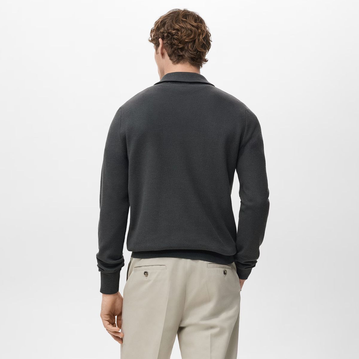 MANGO MAN - Sweater Microestructura Cuello Cremallera Hombre Mango Man