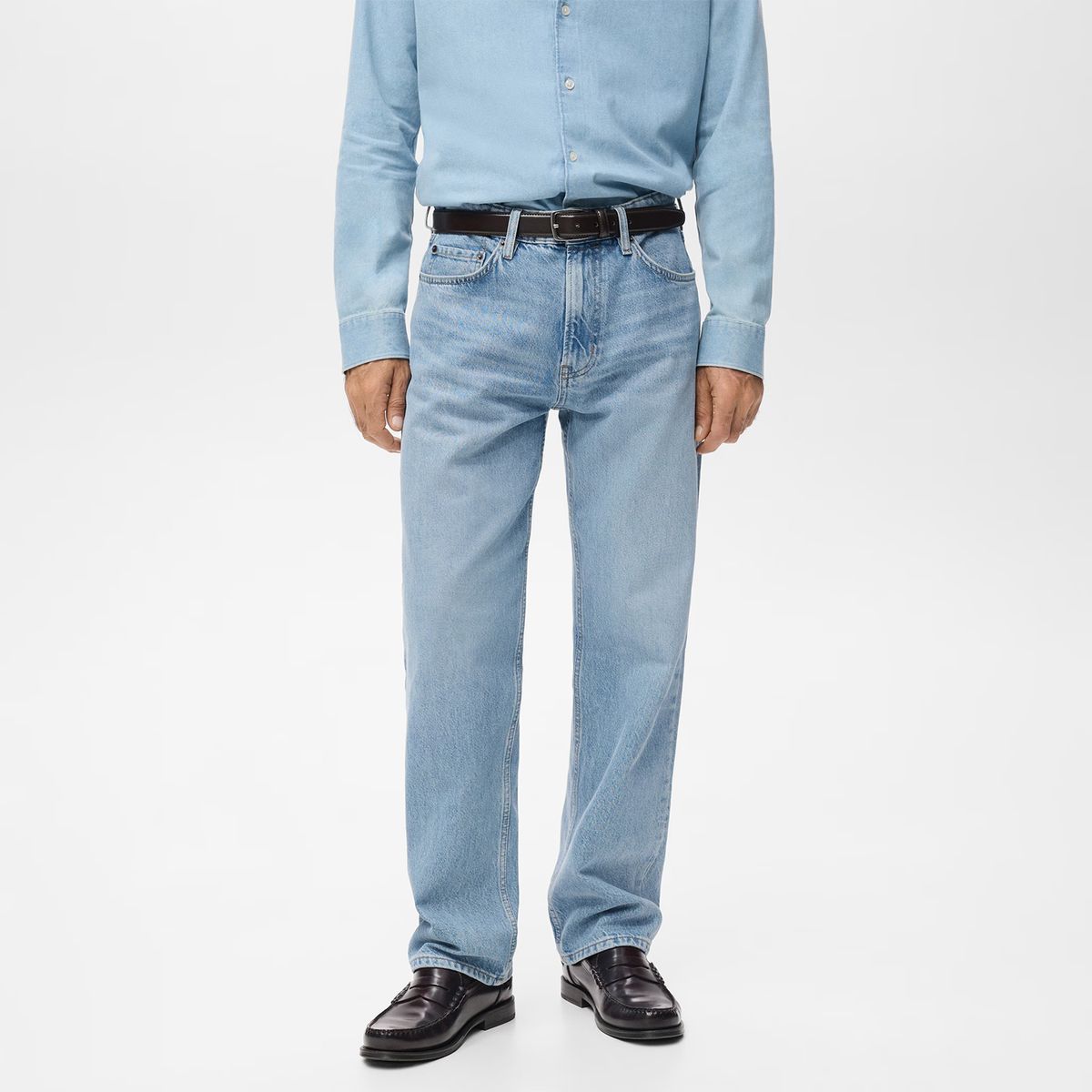 MANGO MAN - Jeans Moby Straight Fit Lavado Claro Hombre Mango Man