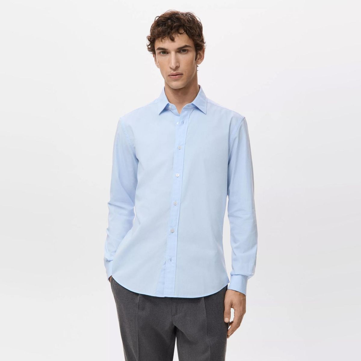 MANGO MAN - Camisa 100% Algodón Regular Fit Hombre Mango Man