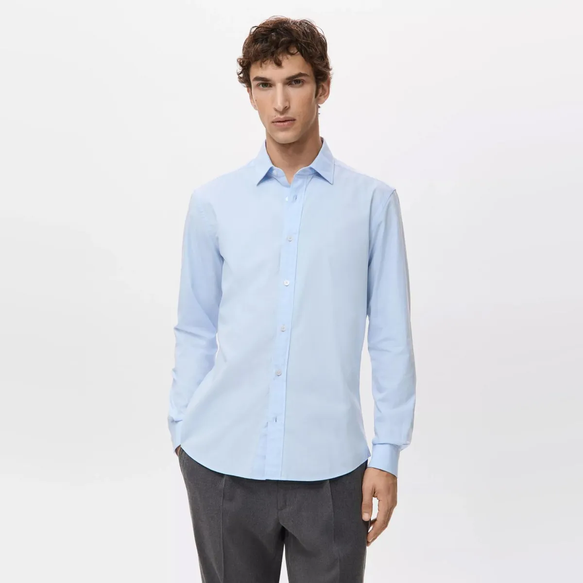 MANGO MAN - Camisa 100% Algodón Regular Fit Hombre Mango Man