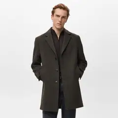 MANGO MAN - Abrigo Ligero Lana Reciclada Hombre