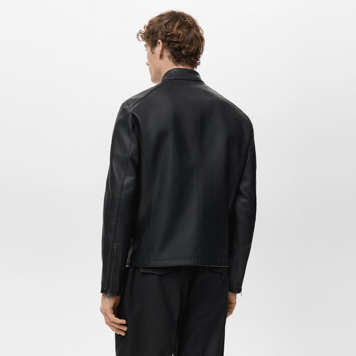 MANGO MAN - Chaqueta Efecto Piel Cremallera Hombre Mango Man