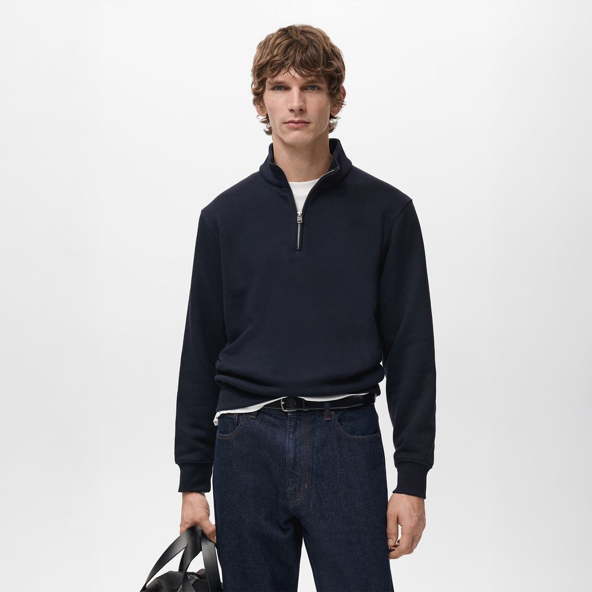 MANGO MAN - Polerón Algodón Regular Fit Cremallera Hombre Mango Man