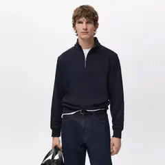 MANGO MAN - Polerón Algodón Regular Fit cierre Hombre