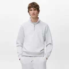 MANGO MAN - Polerón Algodón Regular Fit cierre Hombre