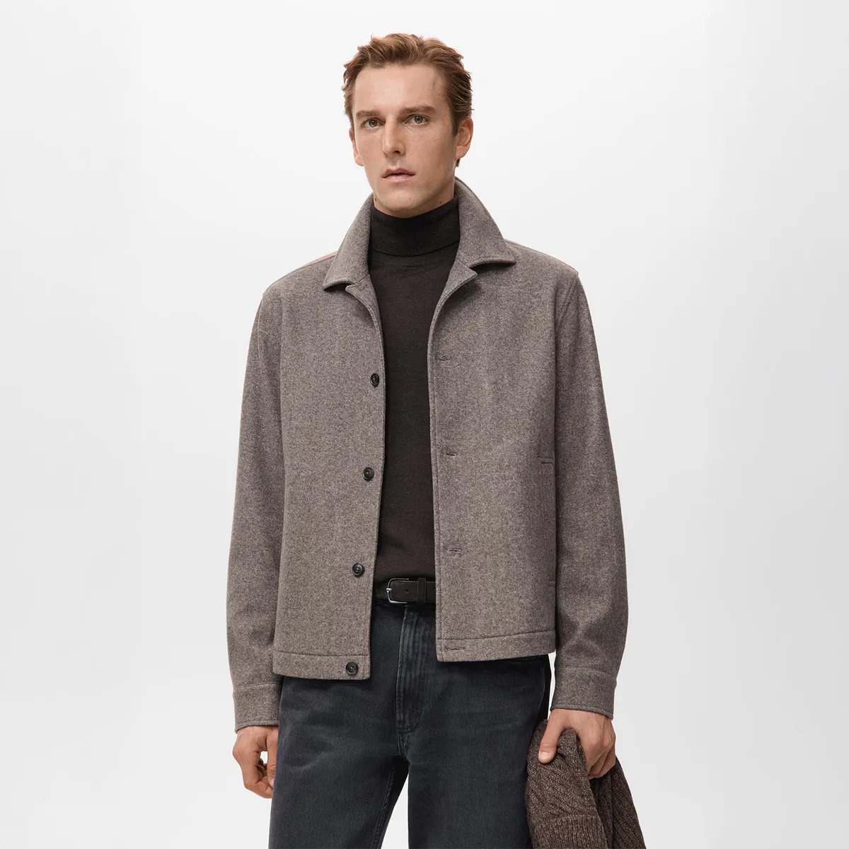 MANGO MAN - Chaqueta Franela Regular Fit Hombre Mango Man