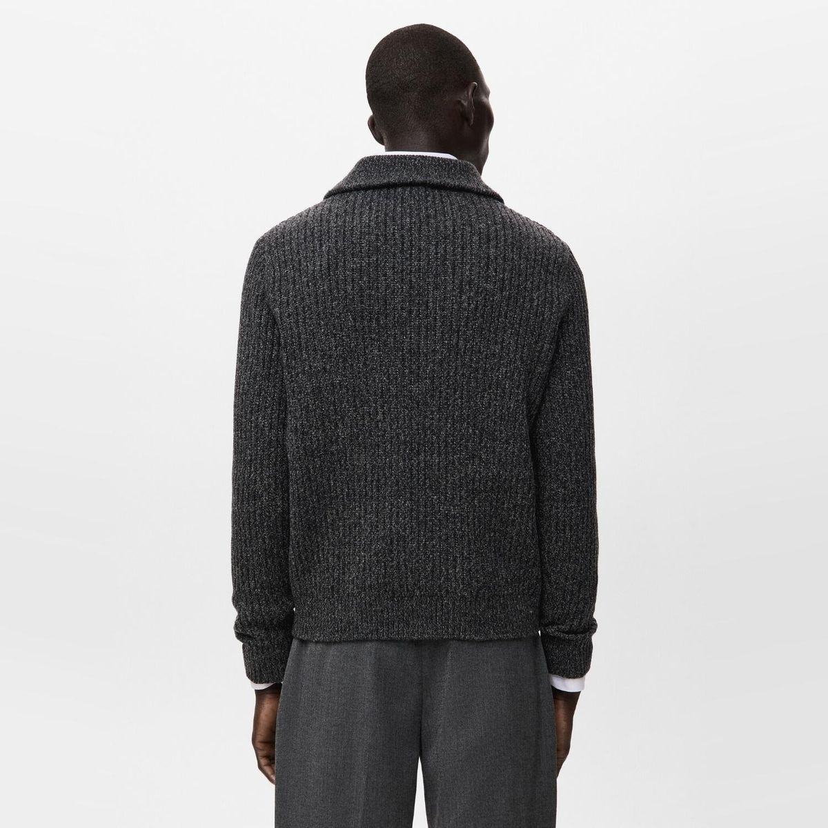 MANGO MAN - Sweater Mezcla Lana Cierre Hombre Mango Man