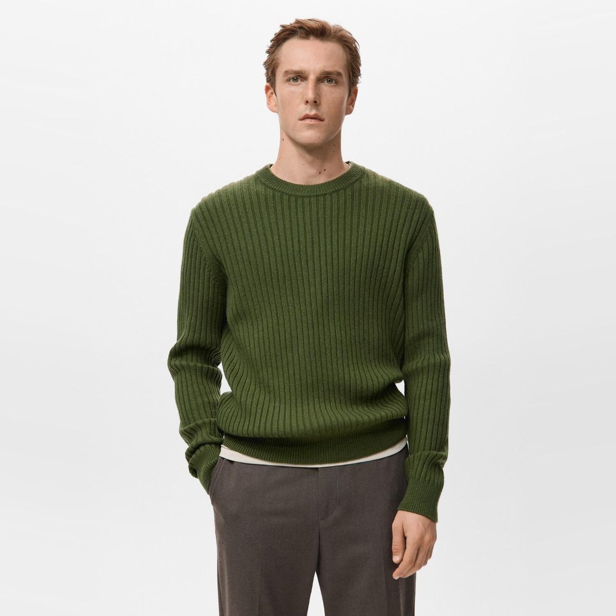 MANGO MAN - Sweater Mezcla Lana Canalé Hombre Mango Man