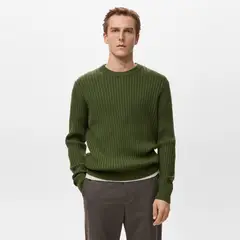 MANGO MAN - Sweater Mezcla Lana Canalé Hombre