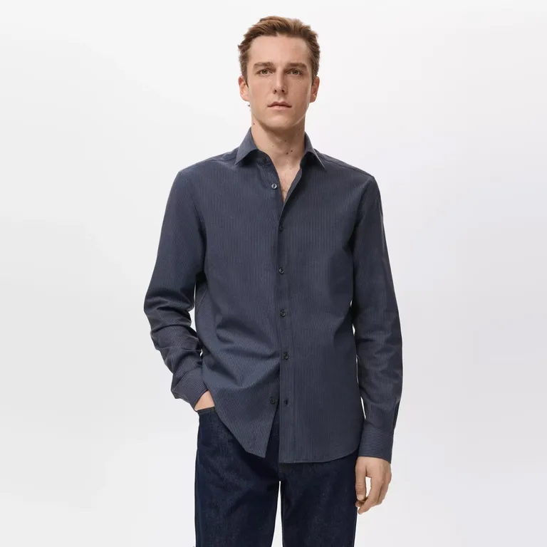 Camisa Rayas 100% Algodón Regular Fit Hombre