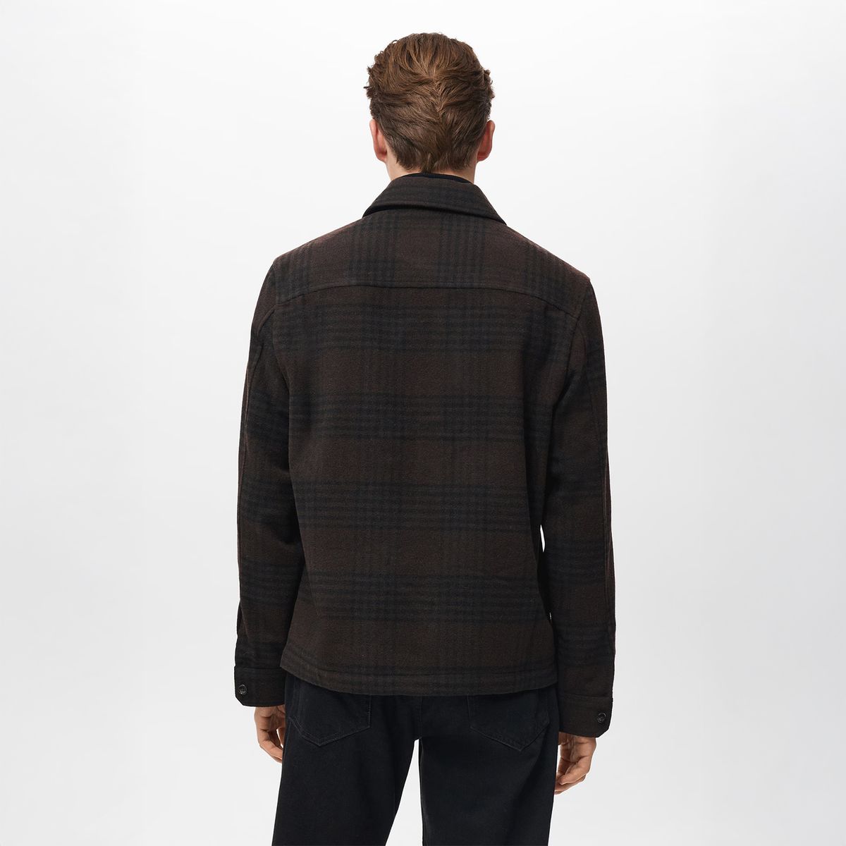 MANGO MAN - Chaqueta Mezcla Lana Cuadros Hombre Mango Man