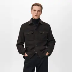 MANGO MAN - Chaqueta Mezcla Lana Cuadros Hombre