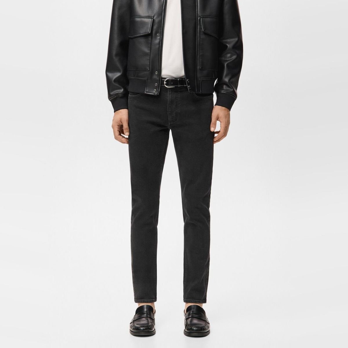 MANGO MAN - Jeans Jan Slim Fit Negros Hombre Mango Man