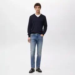 MANGO MAN - Jeans Jan Slim Fit Lavado Oscuro Desgastado Hombre