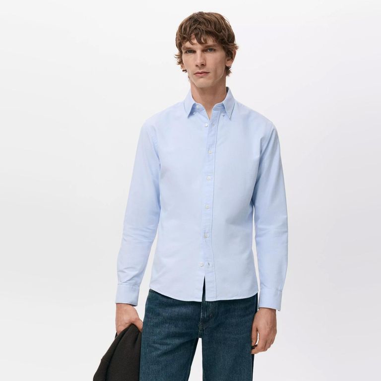 Camisa 100% Algodón Oxford Hombre