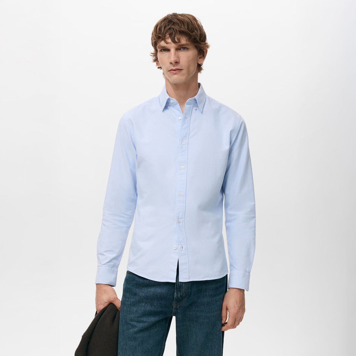 MANGO MAN - Camisa 100% Algodón Oxford Hombre Mango Man